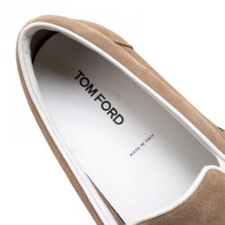 Tom Ford Beige Suede Cambridge Slip-on Sneakers Size 43