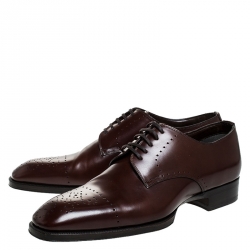 Tom Ford Brown Leather Lace Up Oxfords Size 42.5