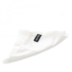 Pre Owned Tom Ford Off White Silk Pocket Square
