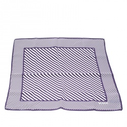 Pre Owned Tom Ford Purple and White Diagonal Striped Silk Pocket Square