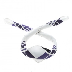 Pre Owned Tom Ford Off White and Purple Basket Weave Printed Silk Pocket Square
