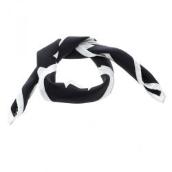 Tom Ford Monochrome Abstract Swirl Print Silk Pocket Square