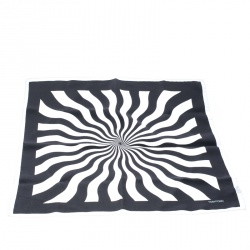 Tom Ford Monochrome Abstract Swirl Print Silk Pocket Square