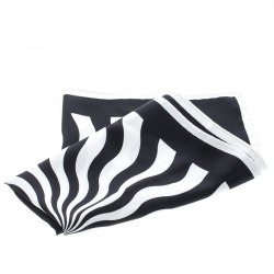 Tom Ford Monochrome Abstract Swirl Print Silk Pocket Square