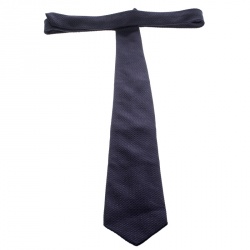 Tom Ford Navy Blue Textured Silk Jacquard Tie