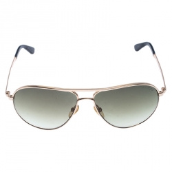 Tom Ford Rose Gold/Green Gradient Marko TF144 Aviator Sunglasses