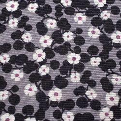 Tom Ford Grey and Black Floral Print Silk Traditional Tie