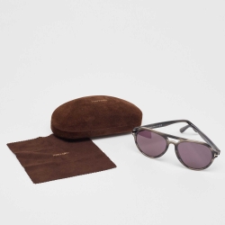 Pre Owned Tom Ford Black/Grey Rory 02 TF596 Oval Sunglasses