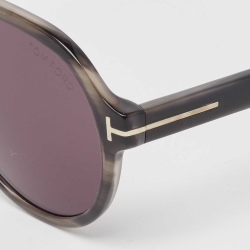 Pre Owned Tom Ford Black/Grey Rory 02 TF596 Oval Sunglasses