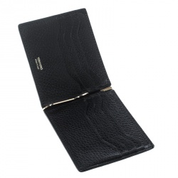 Pre Owned Tom Ford Black Leather Money Clip Wallet