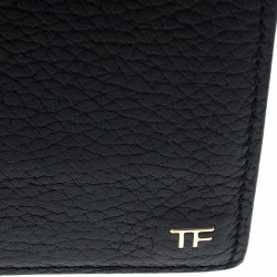 Pre Owned Tom Ford Black Leather Money Clip Wallet