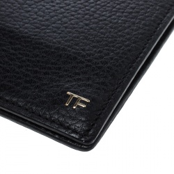 Pre Owned Tom Ford Black Leather Money Clip Wallet
