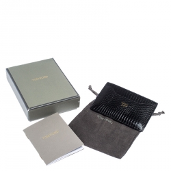 Tom Ford Black Lizard Leather Card Holder