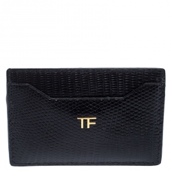 Tom Ford Black Lizard Leather Card Holder