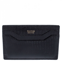 Tom Ford Black Lizard Leather Card Holder