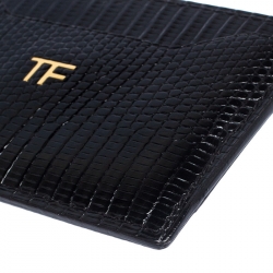 Tom Ford Black Lizard Leather Card Holder