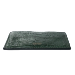 Pre Owned Tom Ford Green Ostrich Leg Skin Card Holder