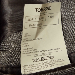 Tom Ford Grey Herringbone Wool Single Breasted Blazer S