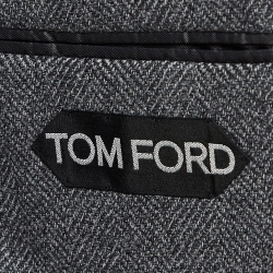 Tom Ford Grey Herringbone Wool Single Breasted Blazer S