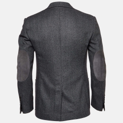 Tom Ford Grey Herringbone Wool Single Breasted Blazer S