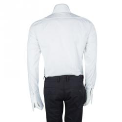 Tom Ford White Cotton Long Sleeve Button Front Tuxedo Shirt S