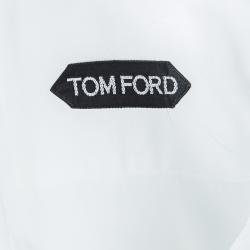 Tom Ford White Cotton Long Sleeve Button Front Tuxedo Shirt S