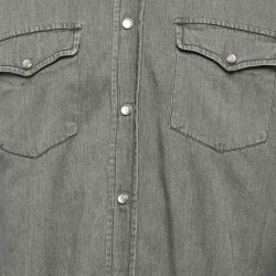 Pre Owned Tom Ford Grey Denim Button Front Full Sleeve Shirt L