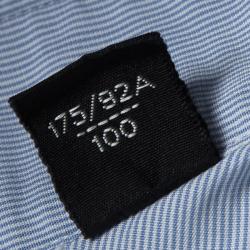 Tom Ford Blue and White Striped Button Front Long Sleeve Shirt L