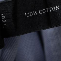 Pre Owned Tom Ford Blue Basketweave Cotton Long Sleeve Button Front Shirt L