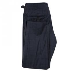 Tom Ford Navy Blue Checked Wool Three Piece Tailored Suit L