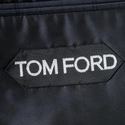 Tom Ford Navy Blue Checked Wool Three Piece Tailored Suit L