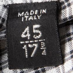 Pre Owned Tom Ford Monochrome Checked Metal Bar Detail Long Sleeve Button Front Shirt 4XL