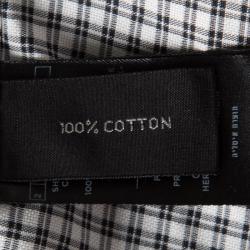 Pre Owned Tom Ford Monochrome Checked Metal Bar Detail Long Sleeve Button Front Shirt 4XL