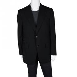 Pre Owned Tom Ford Black Wool Tailored Two Button Regular Fit Blazer XXL