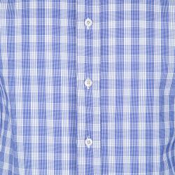 Pre Owned Tom Ford Blue and White Checked Cotton Long Sleeve Shirt L