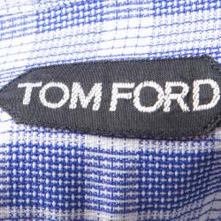 Pre Owned Tom Ford Blue and White Checked Cotton Long Sleeve Shirt L
