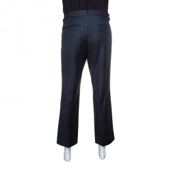 Pre Owned Tom Ford Navy Blue Wool Straight Fit Trousers L