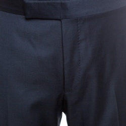 Pre Owned Tom Ford Navy Blue Wool Straight Fit Trousers L