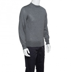 Pre Owned Tom Ford Grey Cashmere and Silk Crew Neck Sweater M