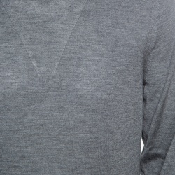 Pre Owned Tom Ford Grey Cashmere and Silk Crew Neck Sweater M