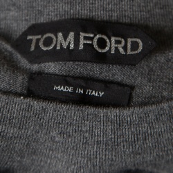 Pre Owned Tom Ford Grey Cashmere and Silk Crew Neck Sweater M