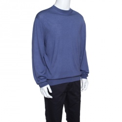 Pre Owned Tom Ford Pastel Blue Cashmere and Silk Sweater 4XL