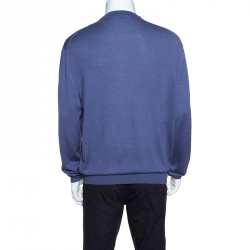 Pre Owned Tom Ford Pastel Blue Cashmere and Silk Sweater 4XL