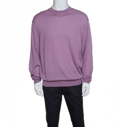 Tom Ford Purple Cashmere and Silk Crew Neck Sweater 4XL