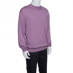 Tom Ford Purple Cashmere and Silk Crew Neck Sweater 4XL