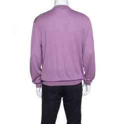 Tom Ford Purple Cashmere and Silk Crew Neck Sweater 4XL