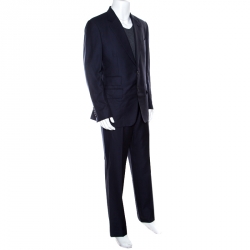 Tom Ford Navy Blue Striped Wool Tailored Suit XL