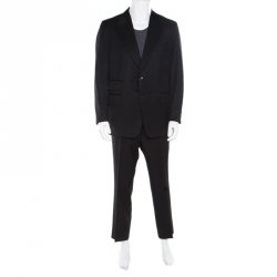 Pre Owned Tom Ford Black Wool and Mohair Tailored Suit XXL