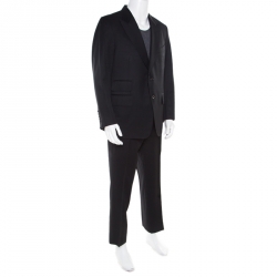 Pre Owned Tom Ford Black Wool and Mohair Tailored Suit XXL
