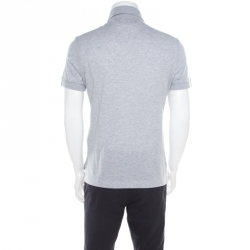 Pre Owned Tom Ford Grey Piquet Logo Embroidered Short Sleeve Polo T-Shirt M